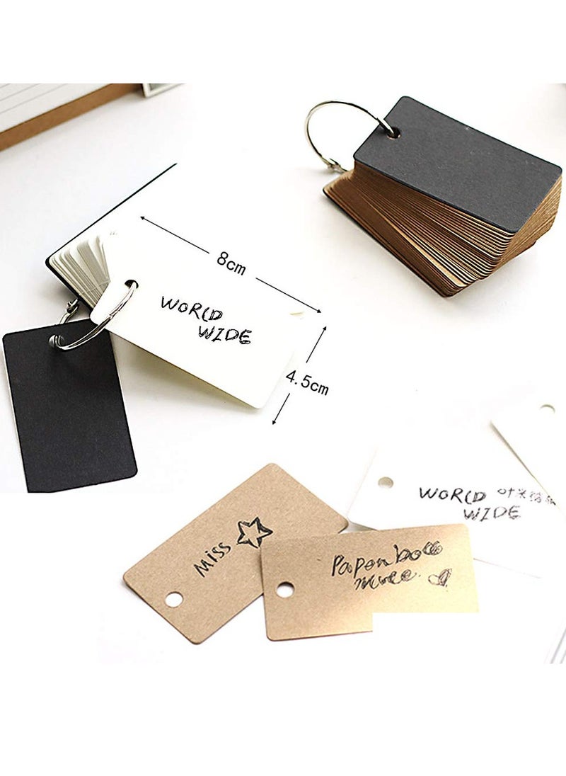 KASTWAVE - Study Cards with Ring, Kraft Paper Index Card Stock Paper Study Cards Memo Scratch Pads Blank Study Cards for Learning, Working, (4 Pcs, 100 Sheets Each) - Image 1