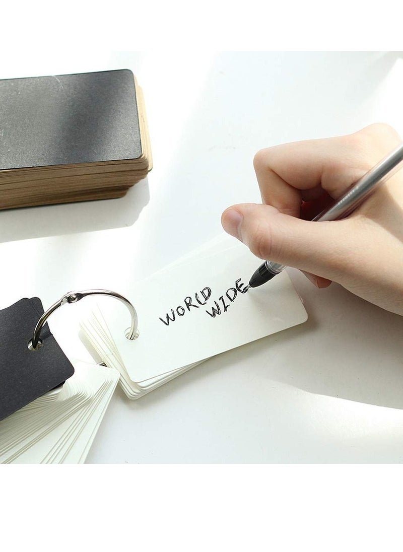 KASTWAVE - Study Cards with Ring, Kraft Paper Index Card Stock Paper Study Cards Memo Scratch Pads Blank Study Cards for Learning, Working, (4 Pcs, 100 Sheets Each) - Image 1