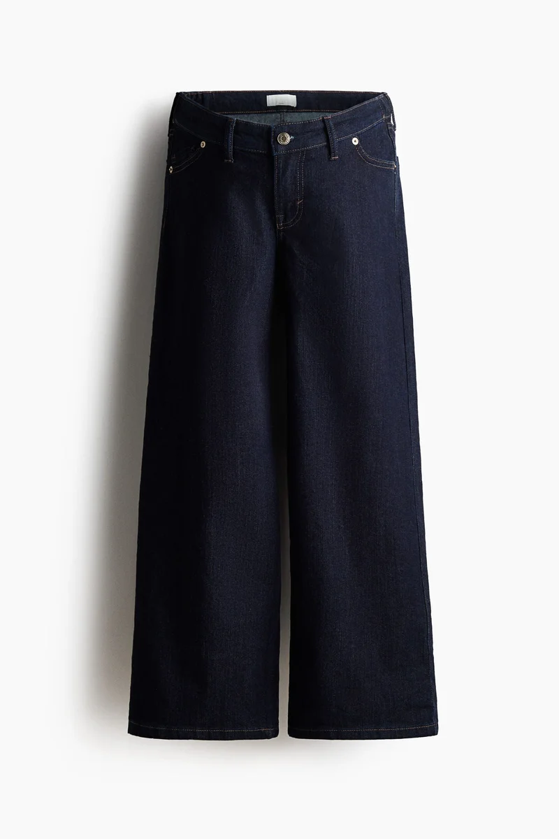 H&M  MAMA Wide Low Waist Ankle Jeans for Women | Best Price UAE