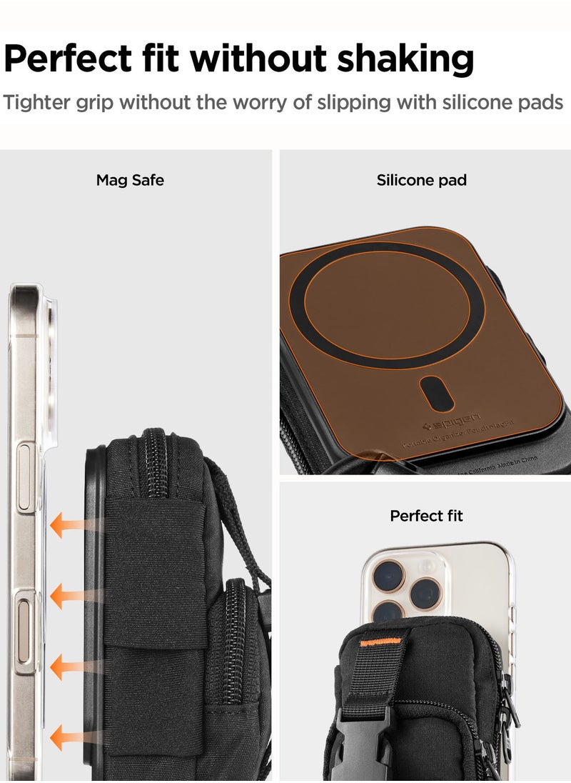 Spigen - Snap Zip (MagFit) EDC Pouch Organizer Wallet Accessory Storage Card Holder MagSafe Compatible with iPhone 16 Pro Max / 16 Pro / 16 Plus / 16 / iPhone 15/14/13/12 series - Black - Image 1