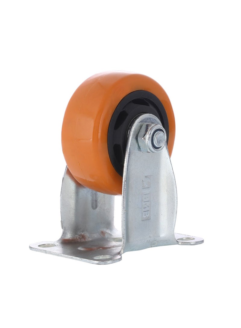 BMB tools 2-Piece 125mm Orange PVC Medium Duty Caster Double Ball Bearing - Rigid - Plate - Image 2