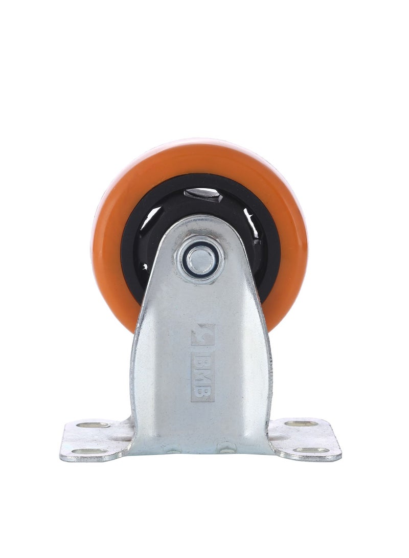 BMB tools 2-Piece 125mm Orange PVC Medium Duty Caster Double Ball Bearing - Rigid - Plate - Image 3