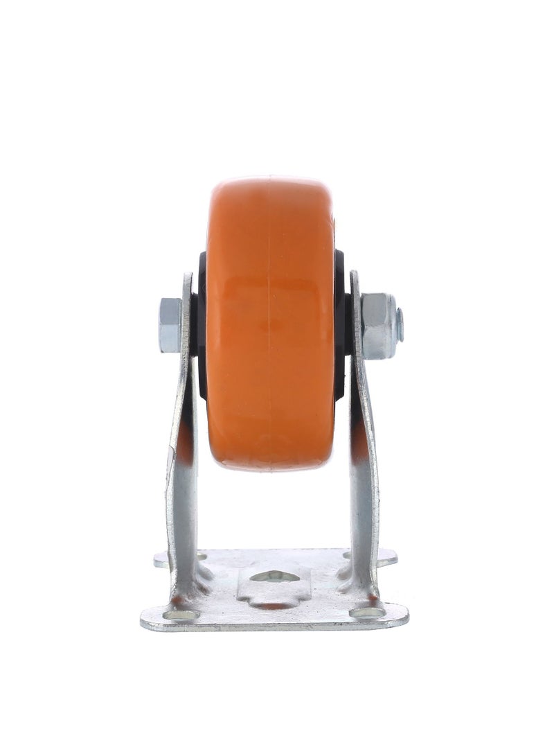 BMB tools 2-Piece 125mm Orange PVC Medium Duty Caster Double Ball Bearing - Rigid - Plate - Image 4