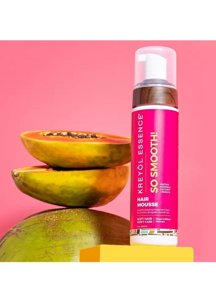Kreyol Essence - 8 Oz Moringa Styling SCULPT + SMOOTH HAIR MOUSSE, Haitian Moringa Coconut Papaya, Hair Care - Image 3