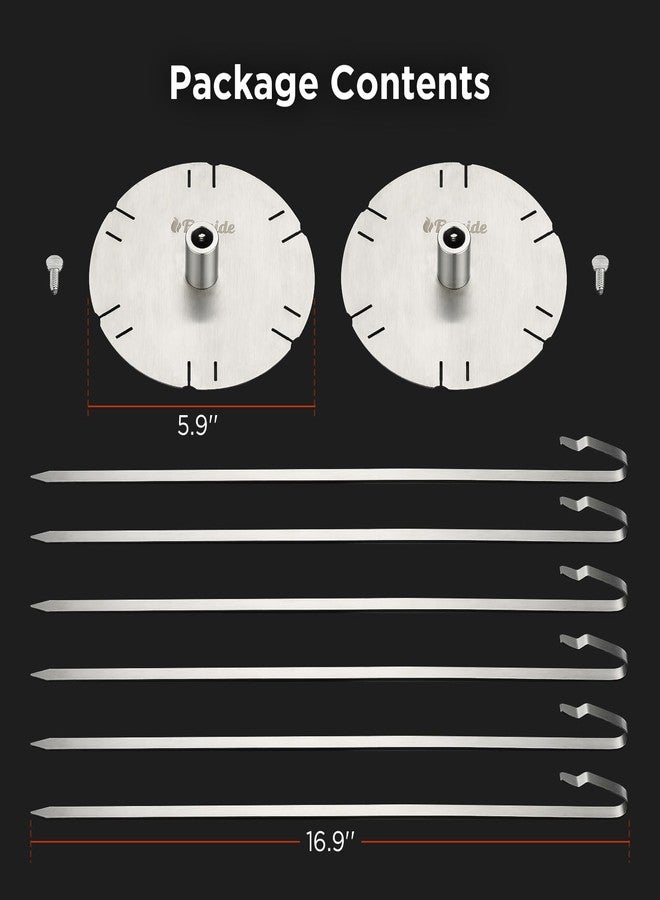 TURBRO Universal Grill Rotisserie Skewer Set, 304 Stainless Steel, Fits 1/2” or 3/8" Hexagon, 3/8" or 5/16" Square Spit Rods, Compatible with Most Grills, for Outdoor BBQ and Gatherings - Image 5