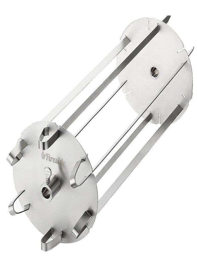 TURBRO Universal Grill Rotisserie Skewer Set, 304 Stainless Steel, Fits 1/2” or 3/8" Hexagon, 3/8" or 5/16" Square Spit Rods, Compatible with Most Grills, for Outdoor BBQ and Gatherings - Image 1