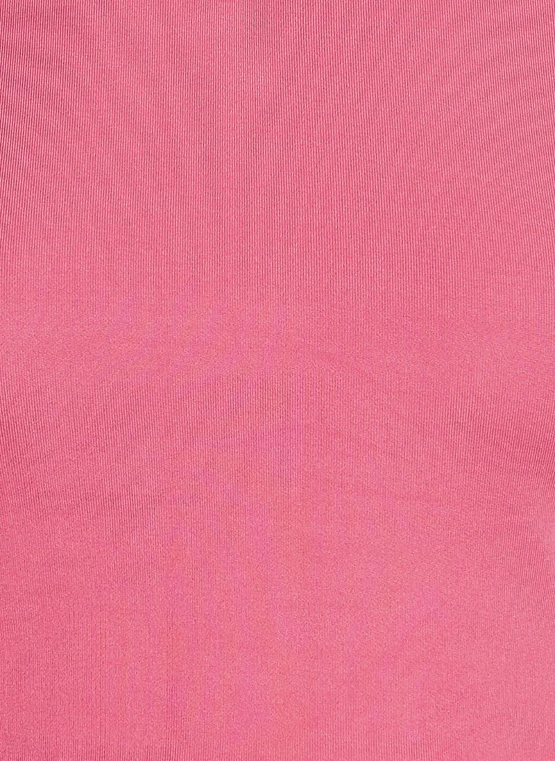 Clovia Pink Clovia Snug Fit Active Halterneck Crop Top in Hot Pink for Women | Best Price UAE