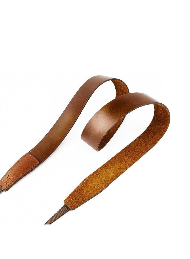 CANPIS Oil Skin Brown Leather Camera Strap, Soft Adjustable Vintage Camera Strap, Comfortable Camera Neck Shoulder Strap for Women Men Mirrorless DSLR - Image 2