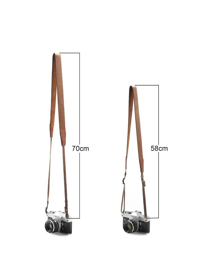 CANPIS Oil Skin Brown Leather Camera Strap, Soft Adjustable Vintage Camera Strap, Comfortable Camera Neck Shoulder Strap for Women Men Mirrorless DSLR - Image 4