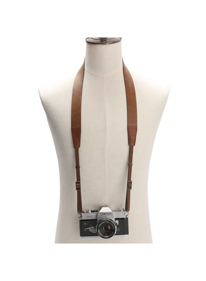 CANPIS Oil Skin Brown Leather Camera Strap, Soft Adjustable Vintage Camera Strap, Comfortable Camera Neck Shoulder Strap for Women Men Mirrorless DSLR - Image 5