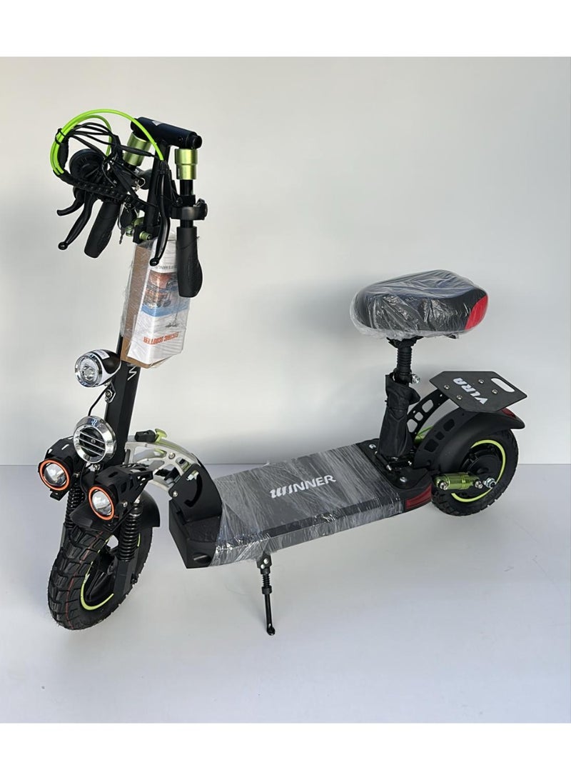 وينر سكوتر كهربائي قابل للطي بقوة ٣٦ فولت مع مقعد، فرامل قرصية، إنذار وعداد رقمي - E-10 Compact Power - Image 1