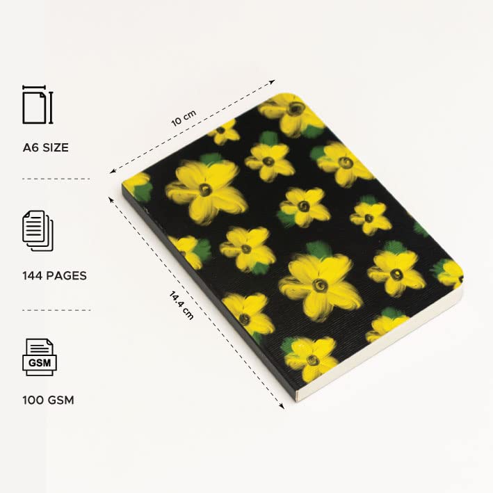 FACTOR NOTES دفتر A6: مخطط | 90 جرام | 160 صفحة (هالة الزهور) - Image 2