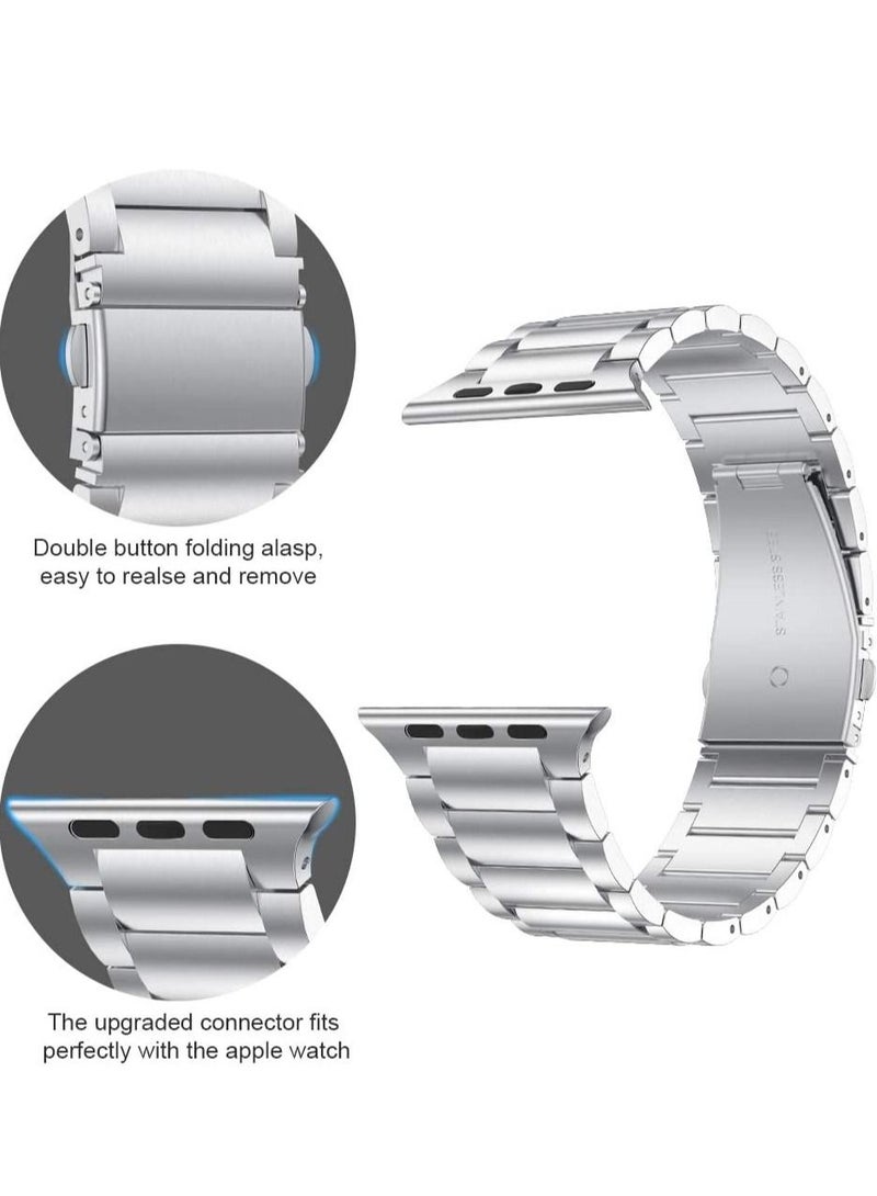 فون بلانيت Replacement Band For Apple Watch Series/4/5/6 3/2/1 Silver 42/44MM - Image 4
