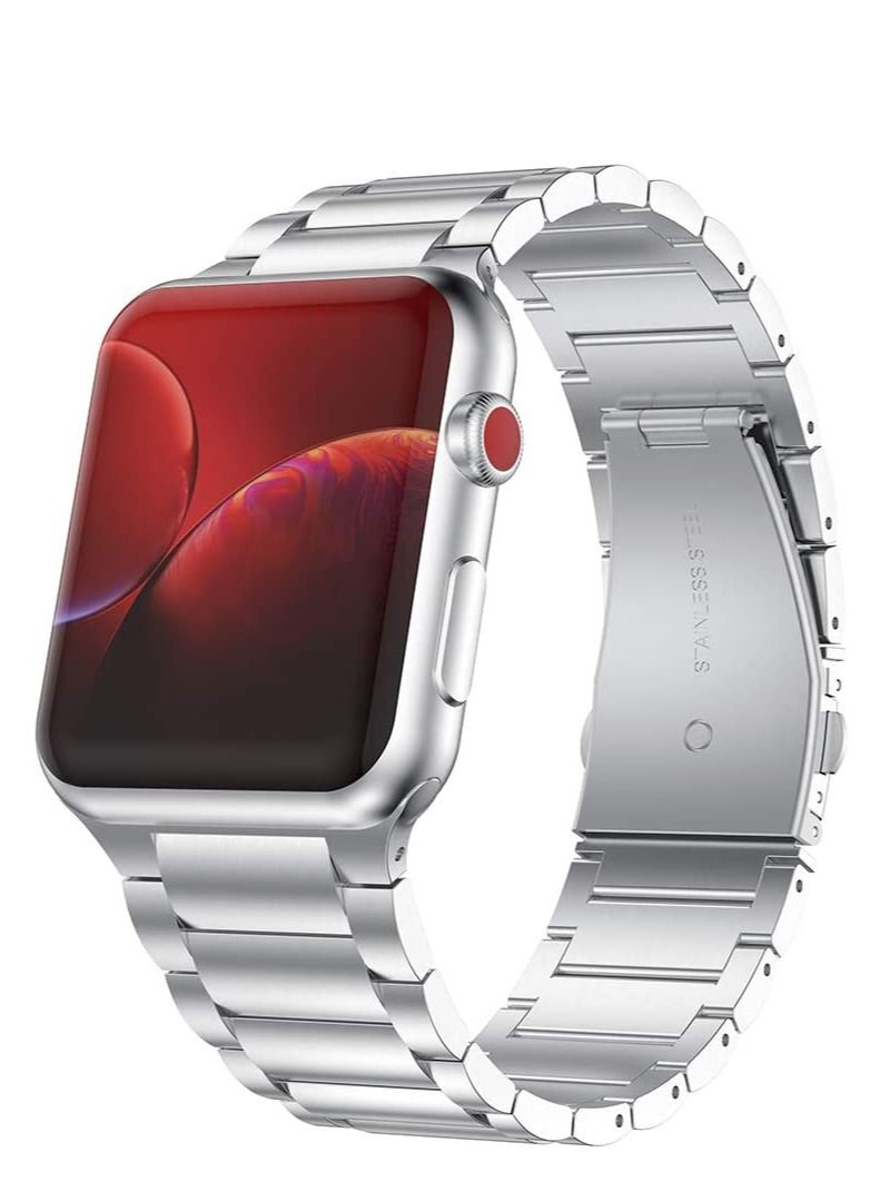 فون بلانيت Replacement Band For Apple Watch Series/4/5/6 3/2/1 Silver 42/44MM - Image 2