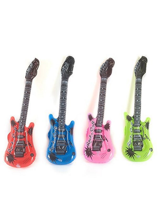 Fun Central 15 Packs 22 Inch Inflatable Guitars In Assorted Colors ; Music Toy Halloween Pool Toy For Kids Rock Star Cosplay Inflatable Toys  - Image 1