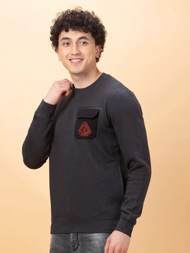 بيينغ هيومان Being Human Anthra Mel Sweatshirt For Men