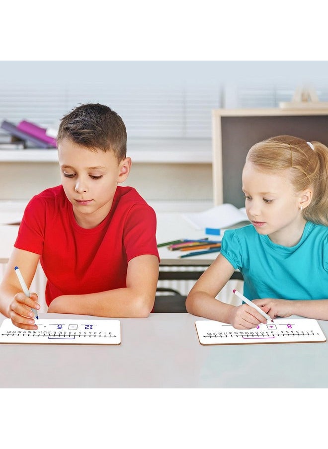 Scribbledo Negative Number Line Board 4”X12” Inch Lapboard Double Sided White Board Featuring -10 Through +10 Number Line & 0-20 Dry Erase Students Desk Whiteboard Math Manipulatives  - Image 4