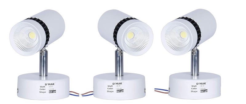White DMak 6 Watt LED White Spot Wall Light 3 Pack for Living Room - Image 1