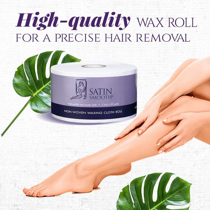 Satin Smooth Non-Woven Waxing Cloth Roll - 3 Inch x 55 Yards for Hair Removal - Image 2