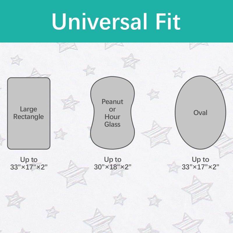 Biloban Bassinet Sheets Fit for Oval, Hourglass, Rectangle Bassinet Mattress, 2 Pack 100% Cotton Sheets for Halo, 4moms, Maxi-COSI, Delta, Baby Delight Bassinest, Unisex Fitted Sheet for Baby Boy Girl - Image 5