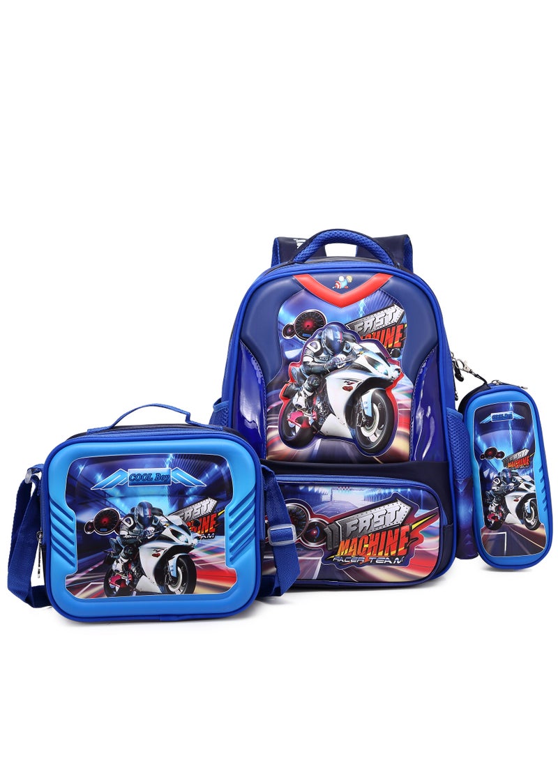 ستارجولد حقيبة ظهر للأطفال مكونة من 3 قطع للأطفال الأولاد مع حزام قابل للتعديل للمدرسة مقاس 16 بوصة - Image 1