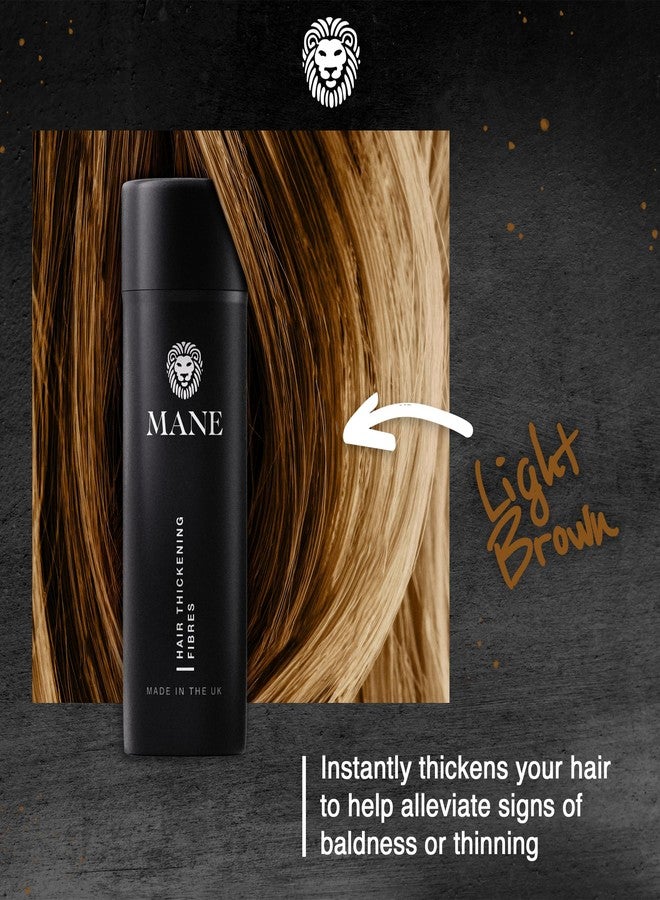 Mane Hair Building Fibers for Women & Men, for Fine & Thinning Hair, Thicker Fuller Looking Hairstyle, Conceal Bald Spots - Light Brown - Image 2