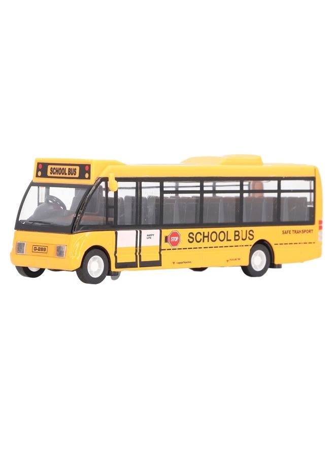 NIBEMINENT Alloy School Bus Toy Pull Back Sound Light Realistic Battery Powered Role Playing Vehicle for Children  - Image 4