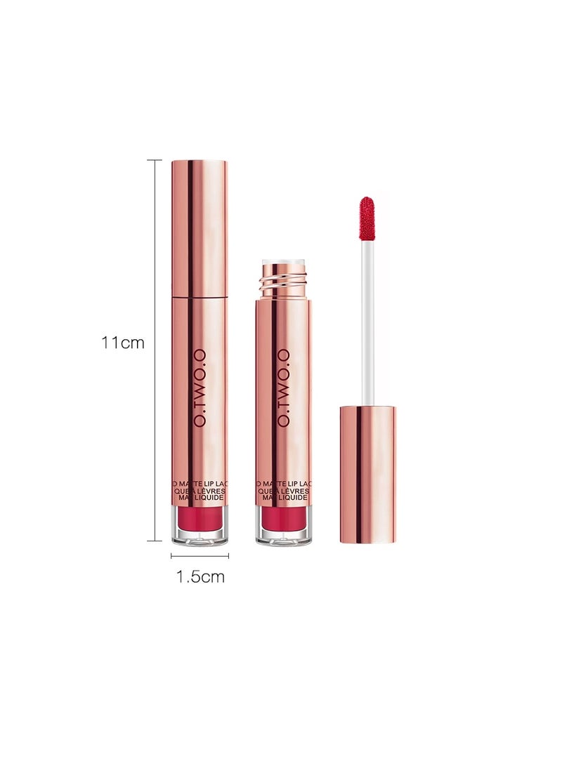 OTWOO O.TWO.O Waterproof Rose Gold Matte Lip Gloss – Easy Coloring Lipstick (VML 01) - Image 1