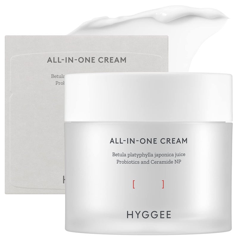 HYGGEE All in One Cream High Moisture Barrier Face Moisturizer for Dry Skin Probiotics Ceramide Non Sticky Moisturizing Cream Skin Irritation Free 27oz