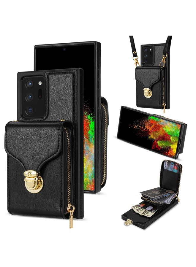 اس-توب حافظة لهاتف سامسونج جالكسي نوت 20 ألترا مزودة بسحاب ومحفظة بطاقات معدنية - Image 1