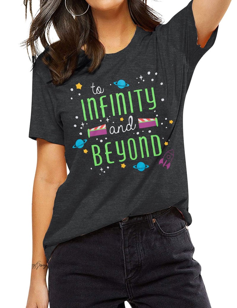 MYHALF You've Got A Friend in Me Shirt Women Funny Letter Print Friends Tops Cute Vacation Holiday Short Sleeve Graphic Tees Dark Grey - Image 2