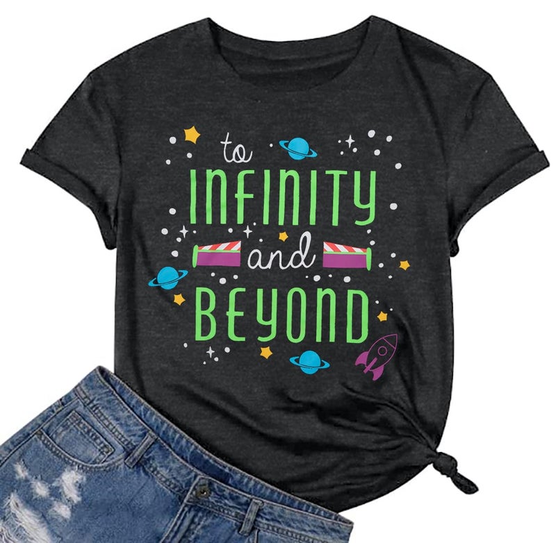 MYHALF You've Got A Friend in Me Shirt Women Funny Letter Print Friends Tops Cute Vacation Holiday Short Sleeve Graphic Tees Dark Grey - Image 1