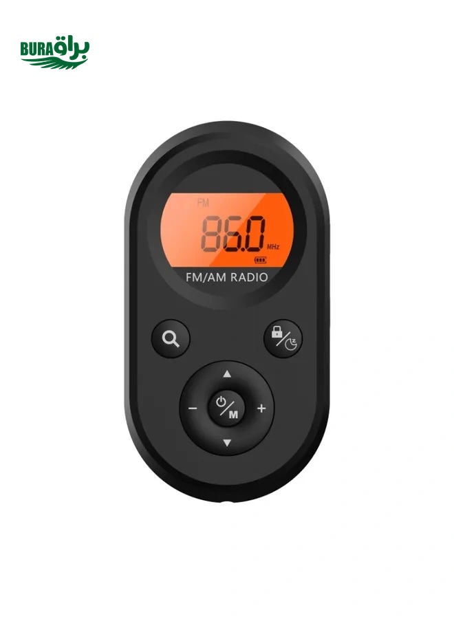 M01 MINI المحمول REDABLE FM / AM راديو مع الإضاءة الخلفية (أسود) - Image 2