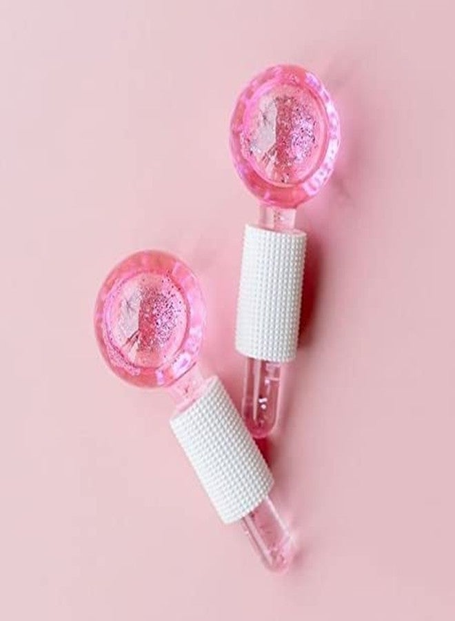 MIRARIYA Facial Ice Globe, Smart Cool Face Roller Ball, Facial Massage Tools for Neck Eye Circle Reduce Puffiness Anti Ageing Wrinkles Soothing Firming Skin 2Pcs (PINK) - Image 1