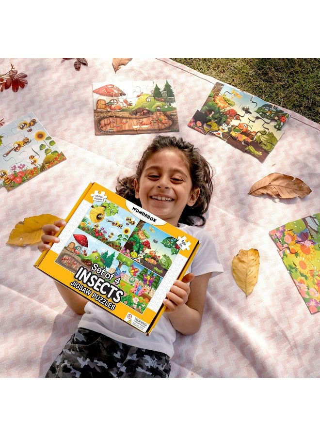 WONDRBOX 12 pcs Insect Jigsaw Puzzle for Kids| 4 Puzzles in a Box | Educational Learning Birthday Return Gift for Kids Ages 3 4 5 6 7 Year Old Boys and Girls - Image 2