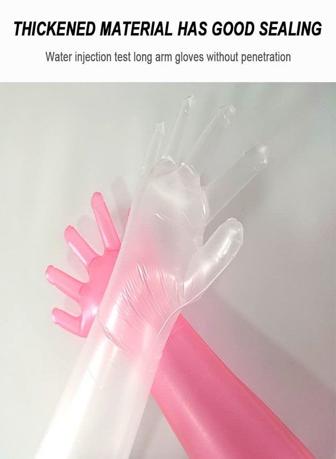 Barafat 50 Pieces Disposable Field Dressing Gloves, Veterinary Insemination Rectal Long Gloves, Extra Long Sleeve Full Arm Glove, Cow Deer Palpation Gutting (Red) - Image 4