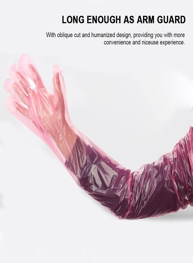 Barafat 50 Pieces Disposable Field Dressing Gloves, Veterinary Insemination Rectal Long Gloves, Extra Long Sleeve Full Arm Glove, Cow Deer Palpation Gutting (Red) - Image 5