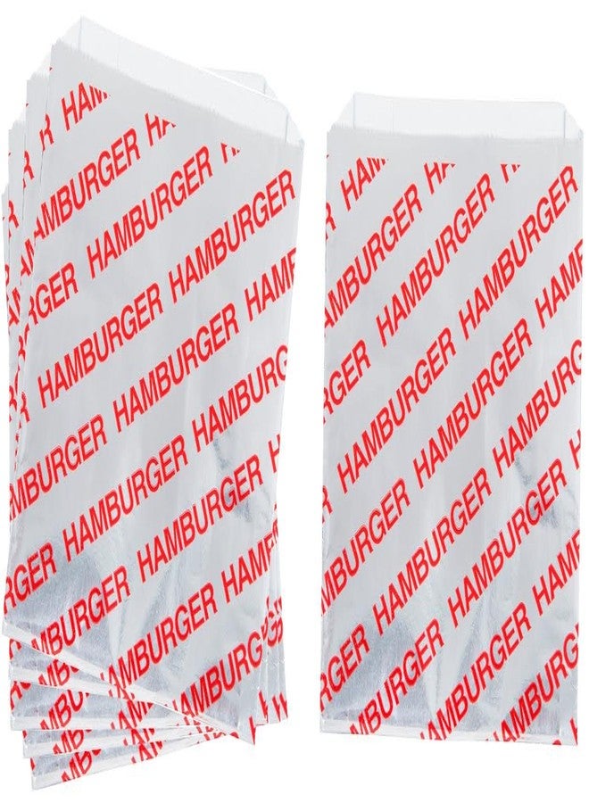 Outside the Box Papers Printed Foil Hamburger Bags - 75 Pack - Silver, Red - Image 1