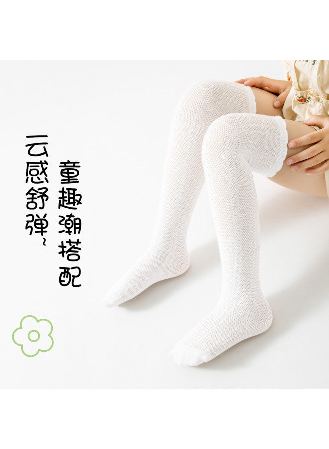 Fenton 4 Pairs Of Kids Socks For Girls, Autumn Thin Stretchy Breathable Solid Color Cotton Socks For Girls - Image 5