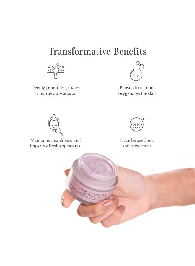 Shankara Deep Pore Cleansing Face Mask - 50ml with White Clay, Neem & Tea Tree | Luxury Ayurvedic facemask for de-tan, brightenning and deep pore cleansing, leaving skin with fresh feel | For Unisex & All Skin types - Image 3