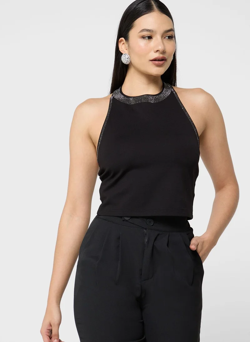 Ella Limited Edition Embellished Neck Halter Top