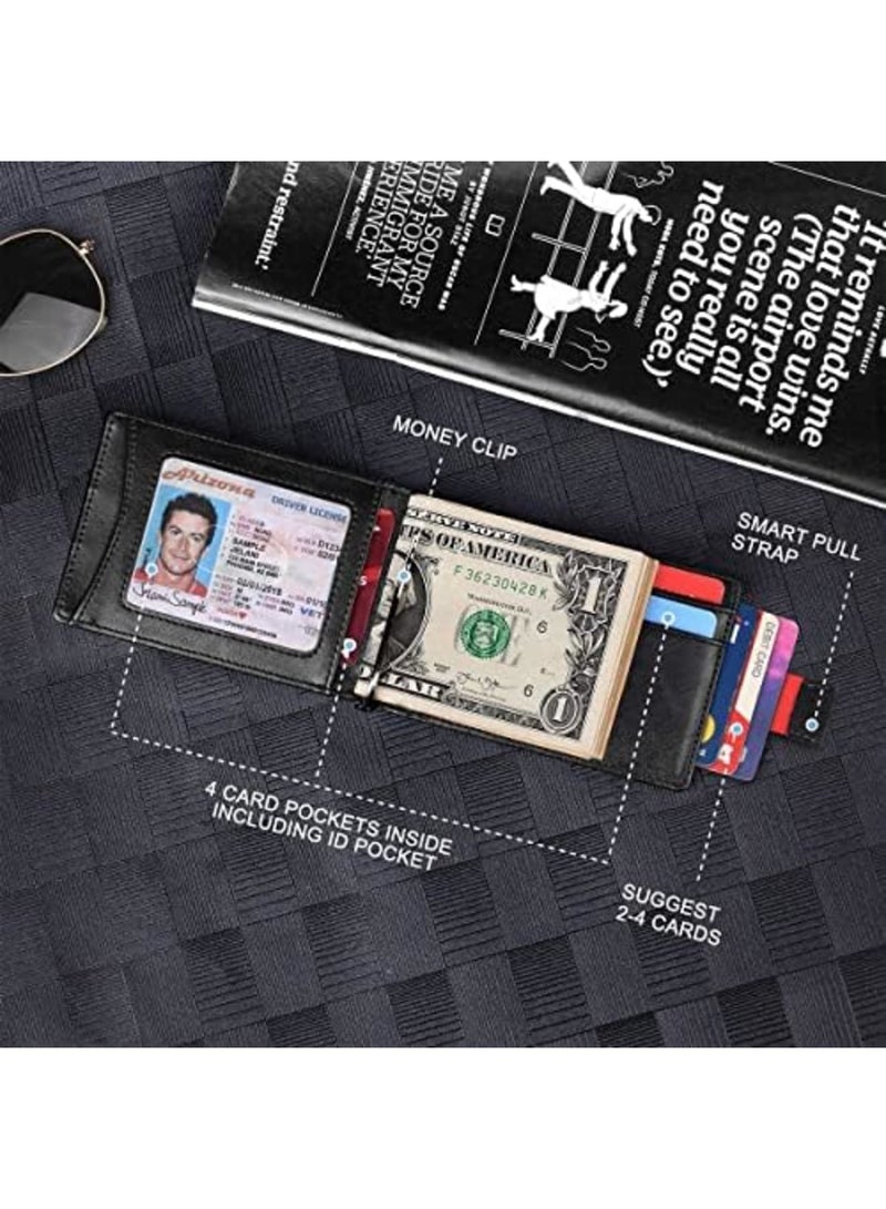Luckam Slim Wallets for Men RFID Blocking Bifold Front Pocket Credit Card Holder for Men Minimalist Wallet with Gift Box (Black) - Image 3
