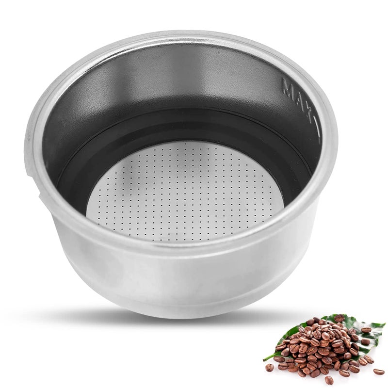 Agatige 51mm 2 Cups Portafilter Filter Basket, Stainless Steel Pressurized Mesh Coffee Filters Bottomless Portafilter Coffee Machines Accessories for Semi-Automatic Coffee Machine Series(2 Cup) - Image 1