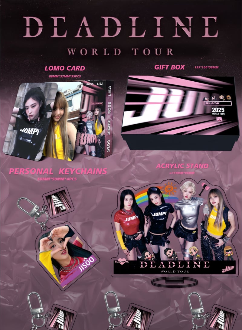 Harse Blackpink JUMP New Album Gift Box – Fan Merchandise Set with Keychain, Standee, Transparent Card, Lomo Cards, and Stickers - Image 2