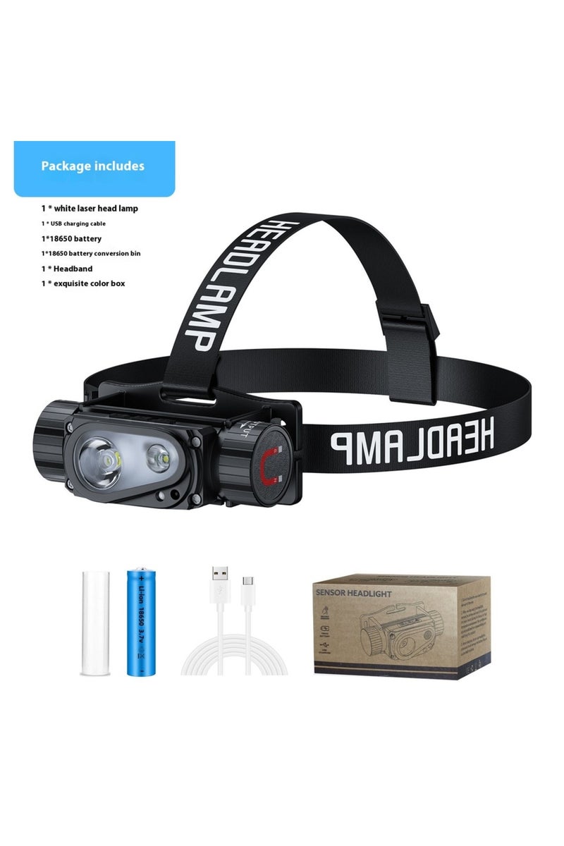 X51 18650 Sensor LED Headlamp white 3 Switch Headlight 18650 21700 Head Lamp Torch Flash Red Light U