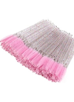 ORiTi ORiTi 50 Pcs Disposable Mascara Brushes Crystal Eyelash Wands Mascara Applicator Spooly for Eyelashes - Pink  - Image 1