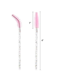ORiTi ORiTi 50 Pcs Disposable Mascara Brushes Crystal Eyelash Wands Mascara Applicator Spooly for Eyelashes - Pink  - Image 4