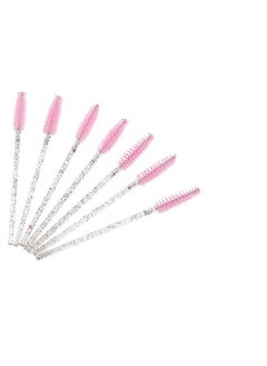 ORiTi ORiTi 50 Pcs Disposable Mascara Brushes Crystal Eyelash Wands Mascara Applicator Spooly for Eyelashes - Pink  - Image 3