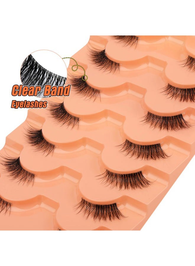 Eefofnn Half Lashes Natural Look Wispy False Eyelashes Mink 3/4 Corner Lashes Clear Band Fake Eyelashes 7 Pairs Multipack - Image 5