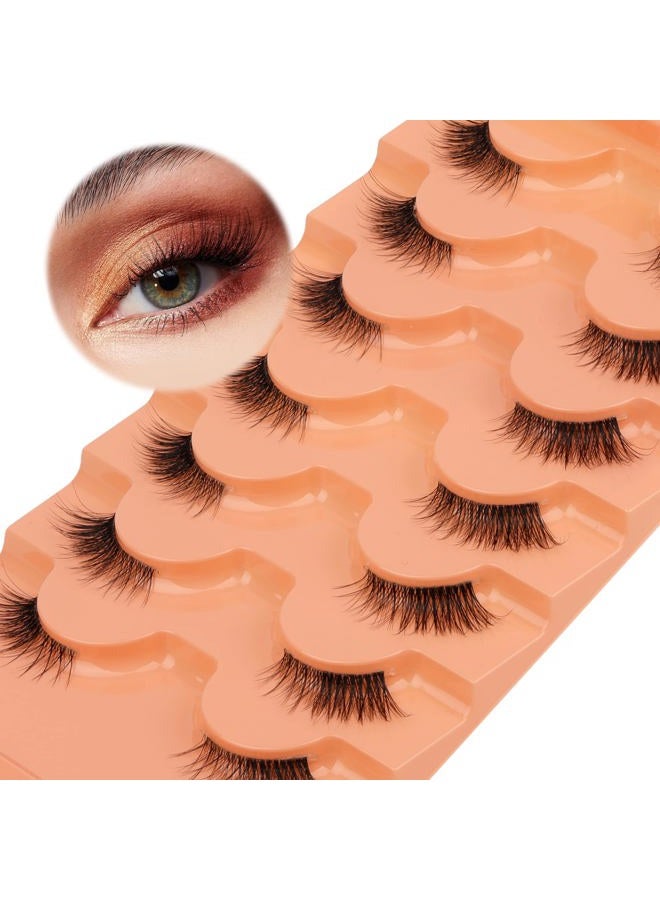 Eefofnn Half Lashes Natural Look Wispy False Eyelashes Mink 3/4 Corner Lashes Clear Band Fake Eyelashes 7 Pairs Multipack - Image 3